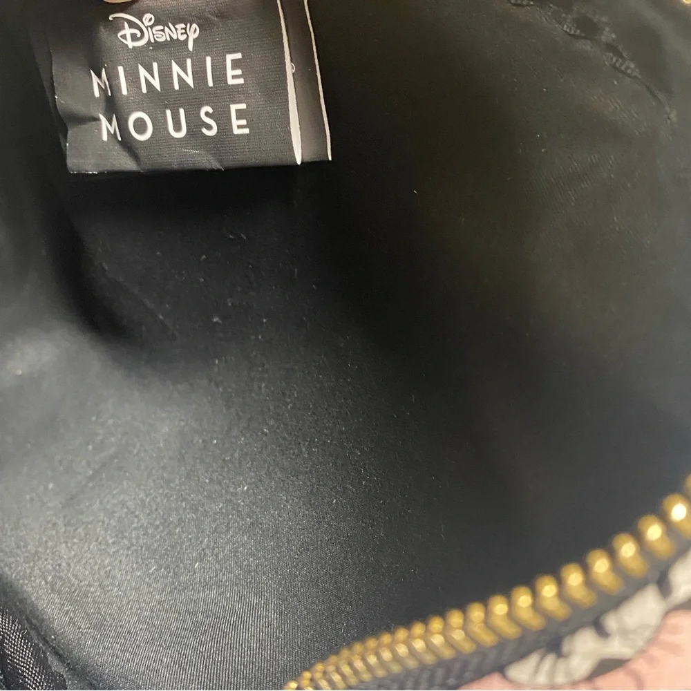 Disney Pink White and‎ Black Minnie Mouse Mini Backpack With Keychain NWOT